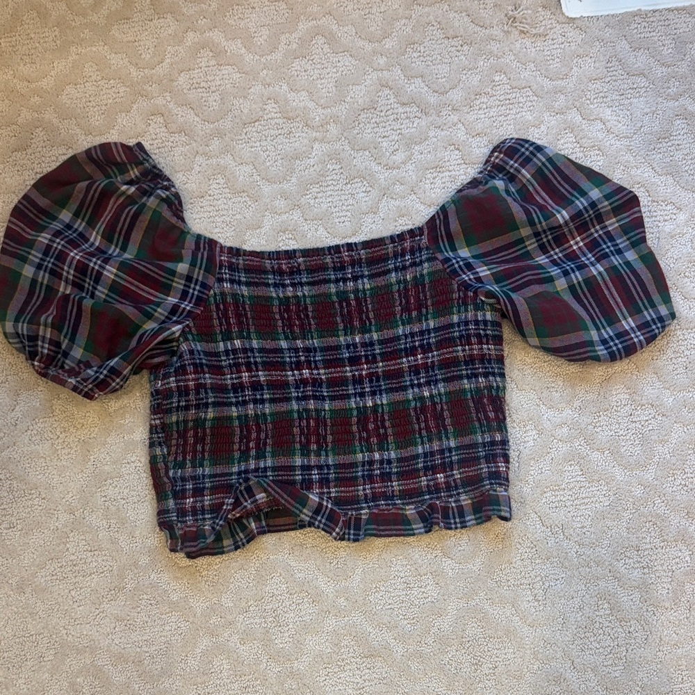 American Eagle Outfitters Multicolor Plaid Blouse